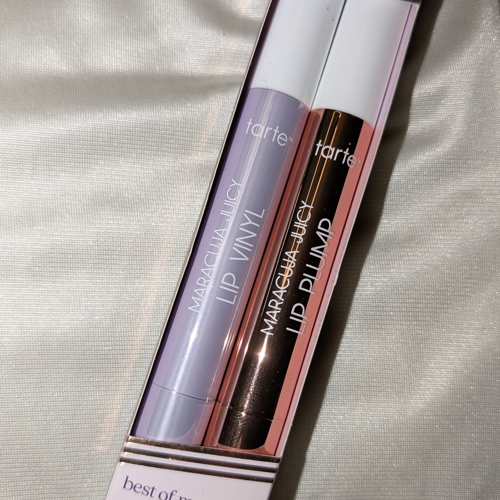 Tarte Maracuja Juicy Lip Vinyl and Plump Set - Spiced Pink & Rose Quartz shimmer